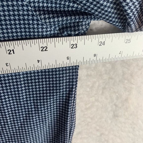 FJ Footjoy Polo Shirt Men's Medium Blue Houndstooth Stretch‎ Collared Golf 8199 - Picture 4 of 8